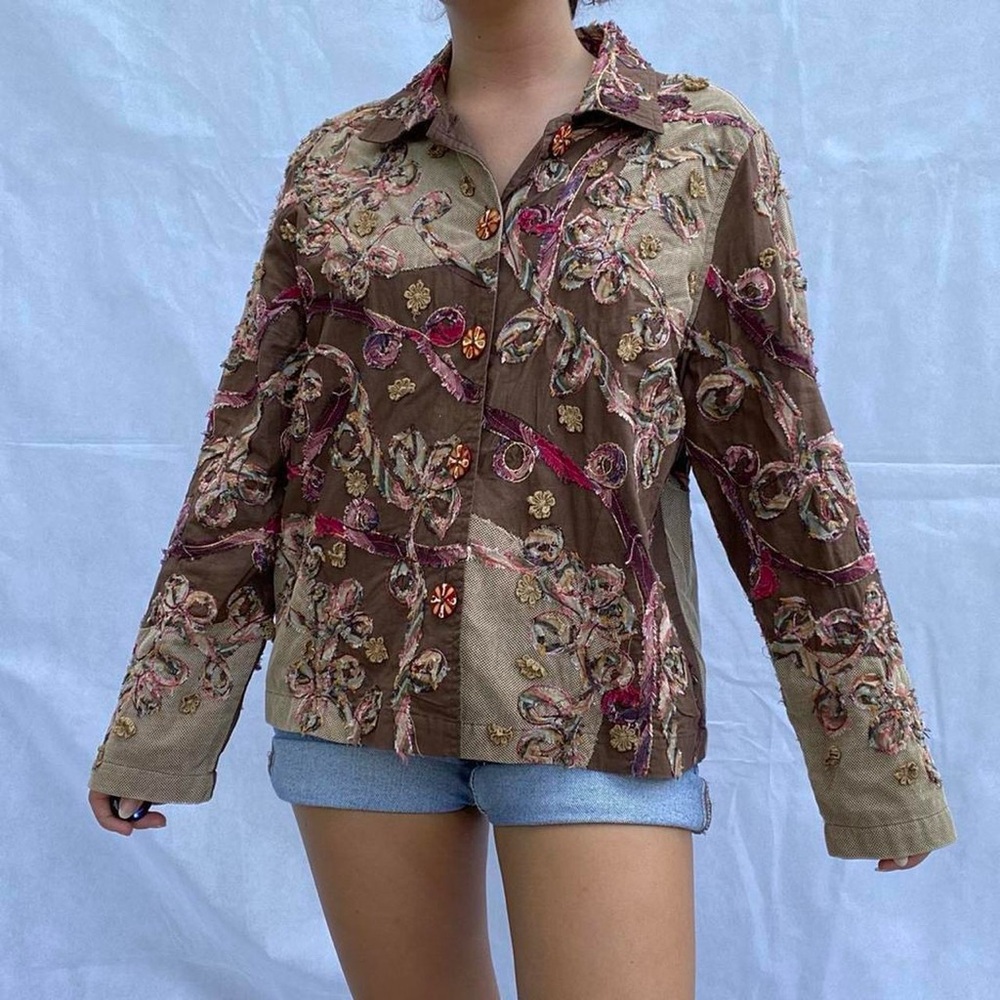 Gorgeous Floral Patchwork Blouse - image 1